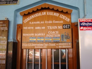 A sign at Ooty railway station