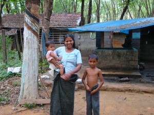 A rubber worker's family